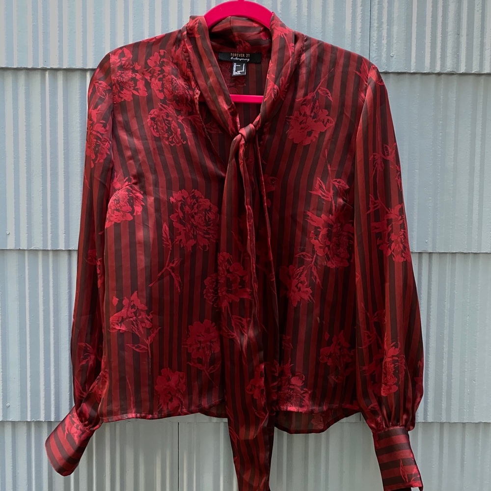 Red & Black Blouse